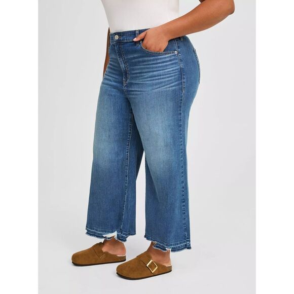 TORRID HIGH RISE WIDE LEG ANKLE CROP WITH VINTAGE STRETCH SIZE 16 - Picture 2 of 8